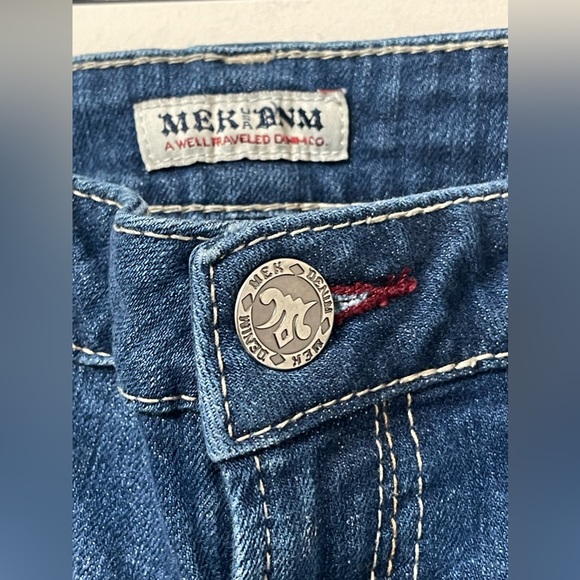 MEK Take Care of Me Oaxaca Bootcut Embroidered Western Denim Jeans Size 32 - Picture 9 of 12